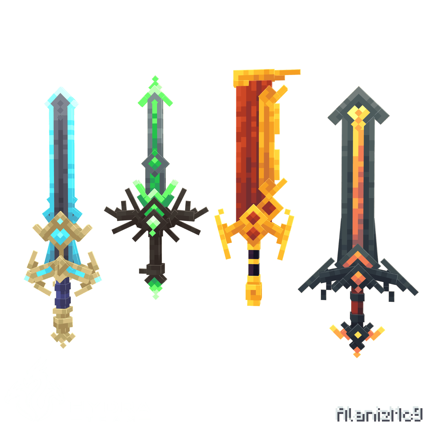 Weapons Set 1.png Minecraft weapons showcase render