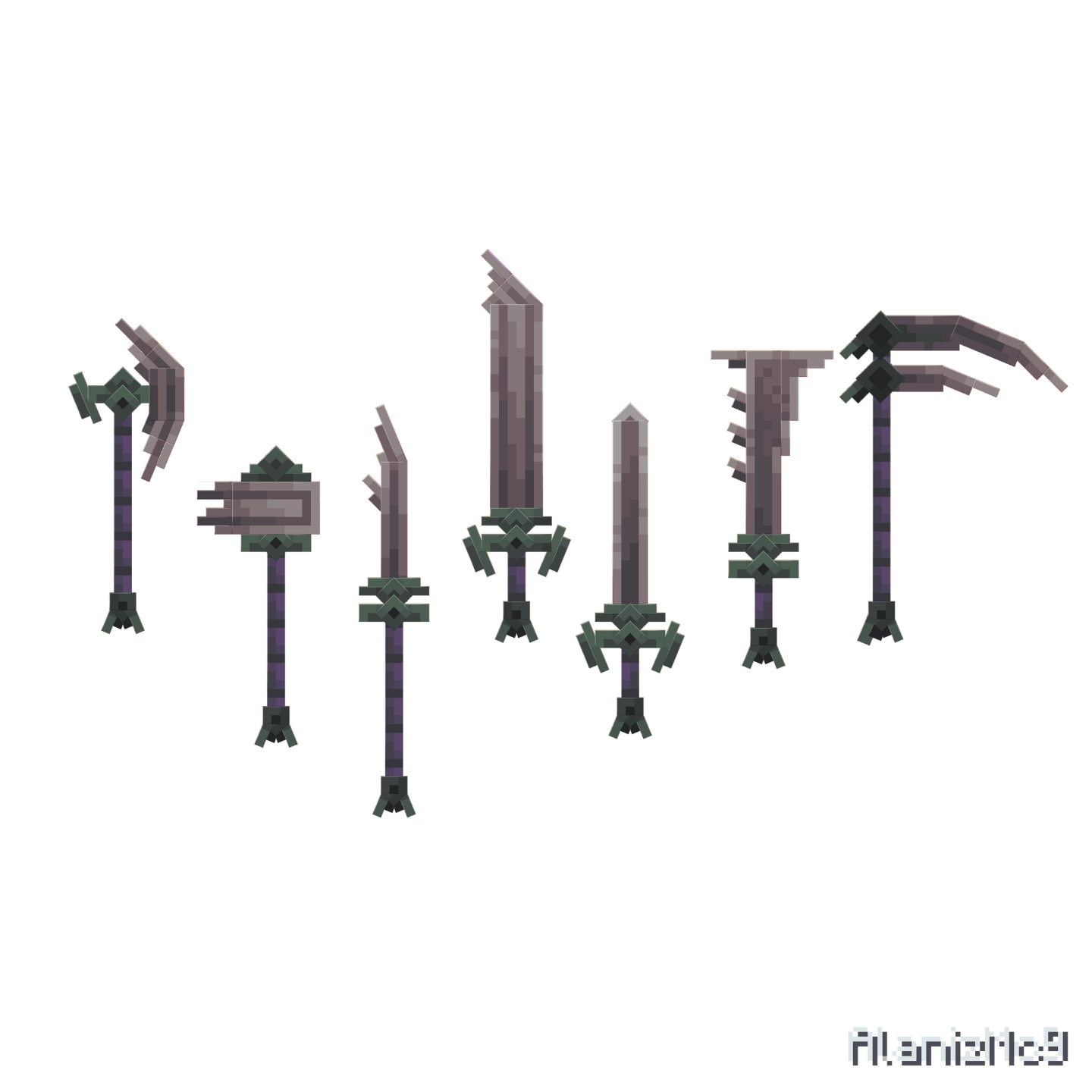 abyss weapons Minecraft weapons showcase render