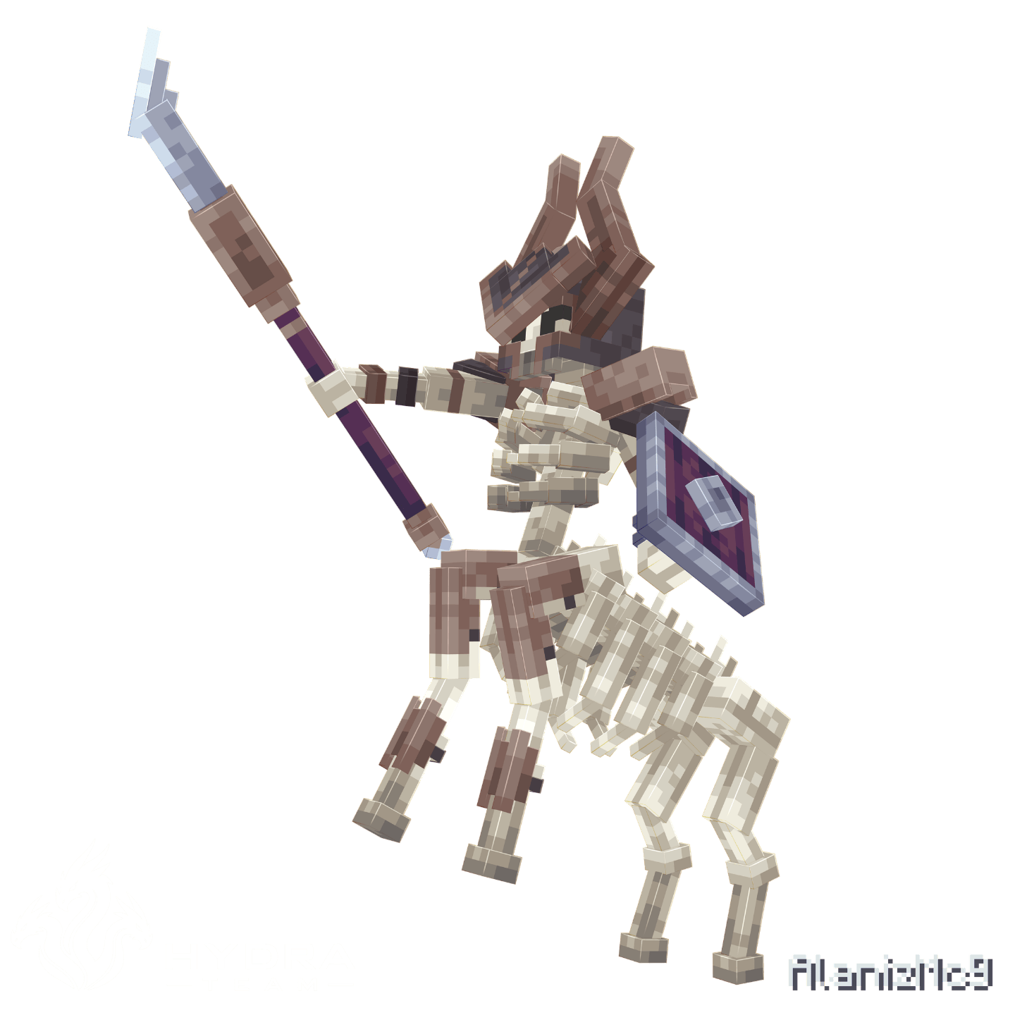 Bone Warden Centaur Minecraft showcase render