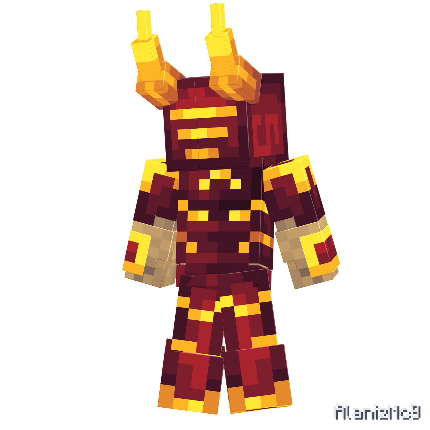 Demon Fang Minecraft armor showcase render