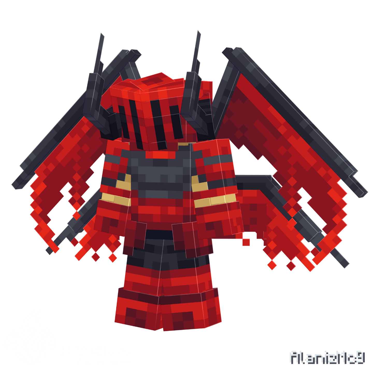 Demon Gaze Minecraft armor showcase render