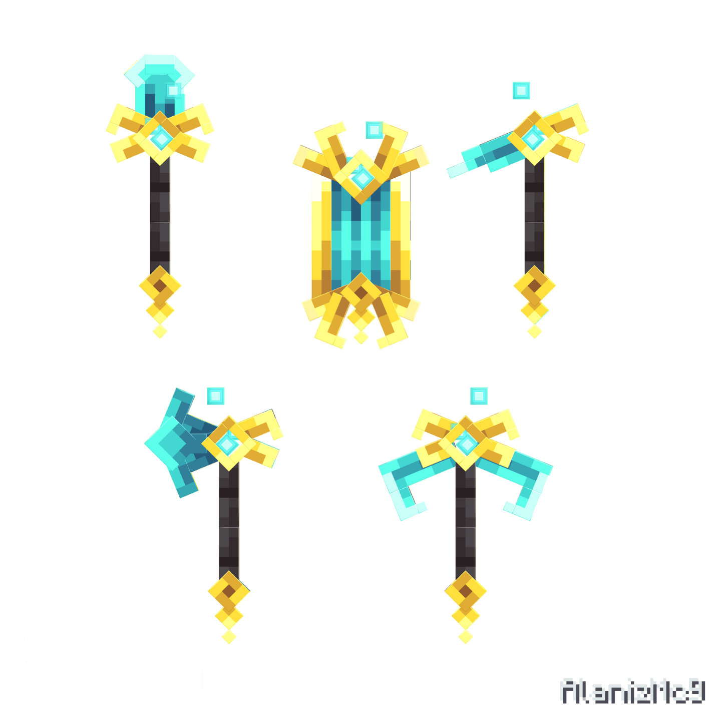 eternal tools Minecraft weapons showcase render