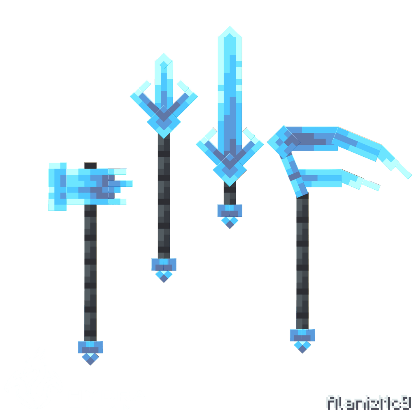 frostforge_weapons Minecraft weapons showcase render