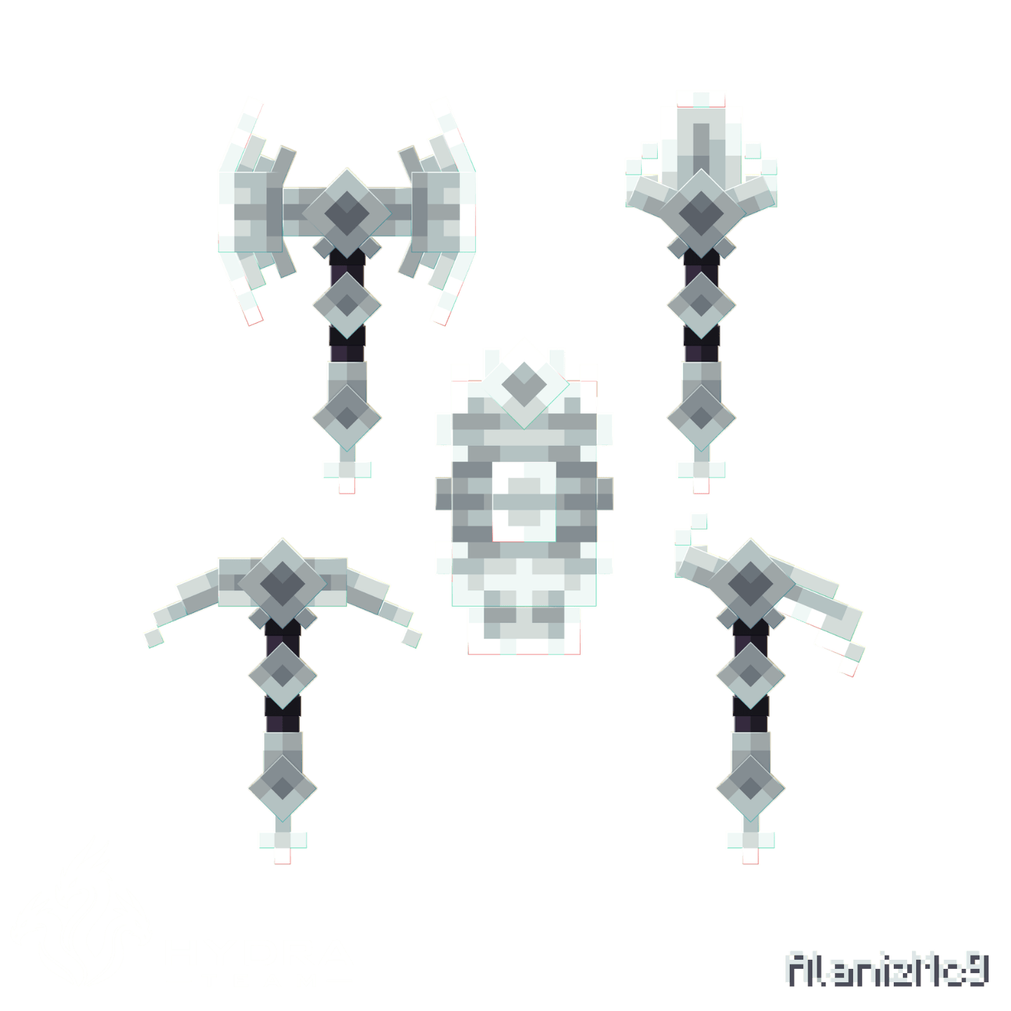 heavy iron tools.png Minecraft weapons showcase render
