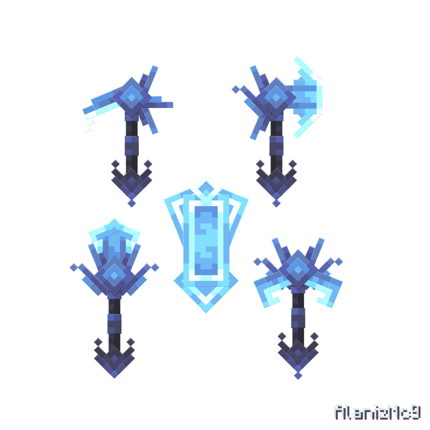 ice weapons (1) Minecraft weapons showcase render