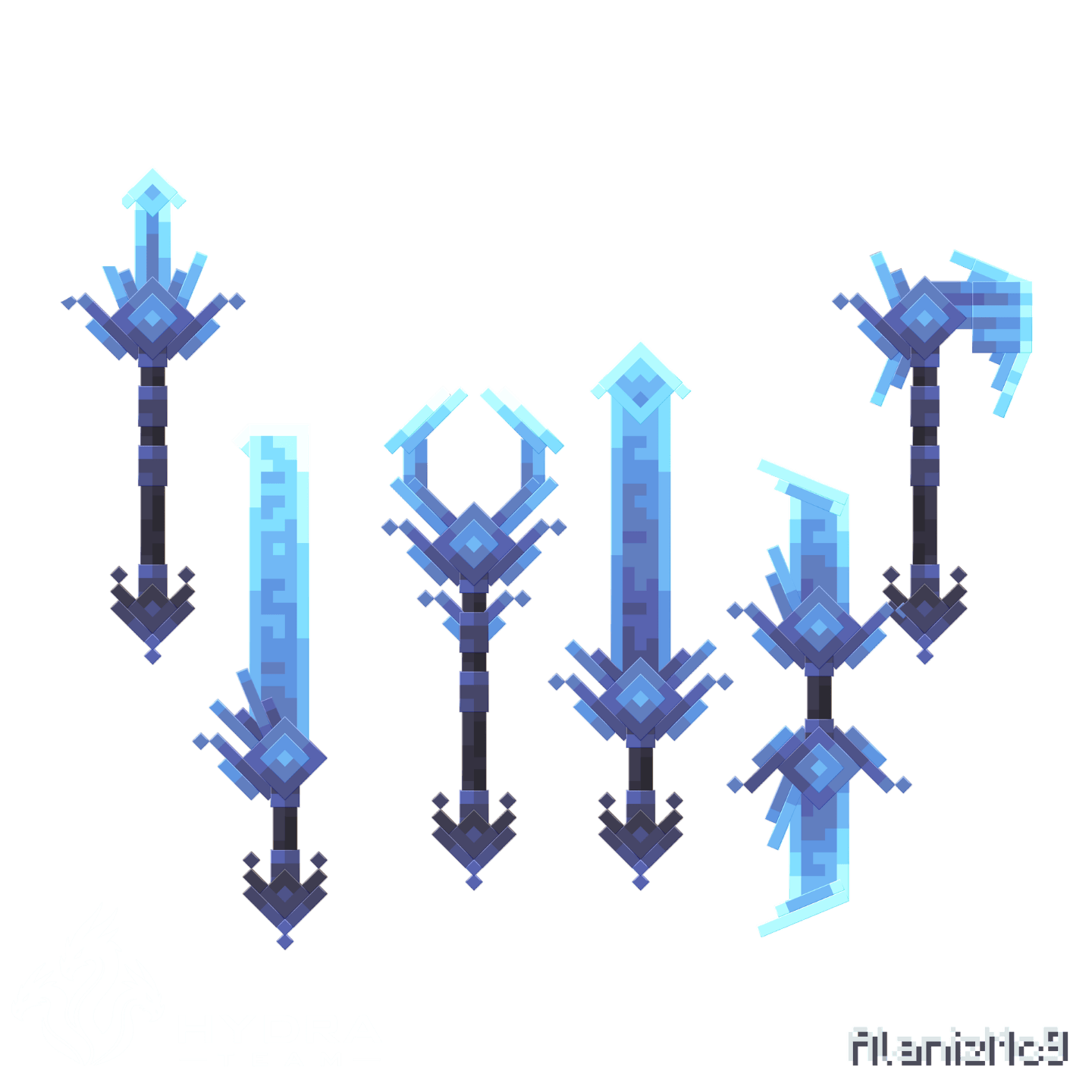 ice weapons Minecraft weapons showcase render