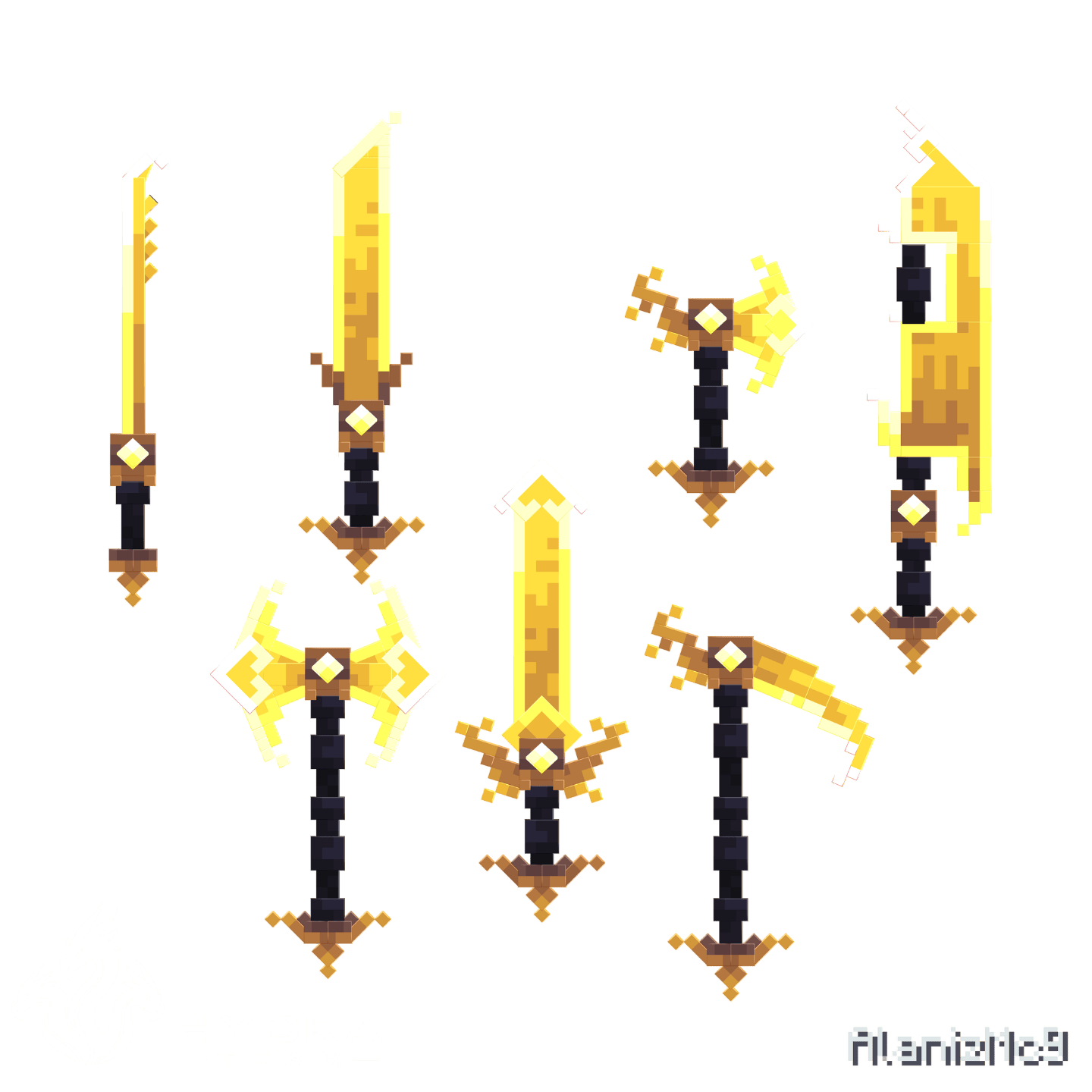 lightning Weapons Minecraft weapons showcase render