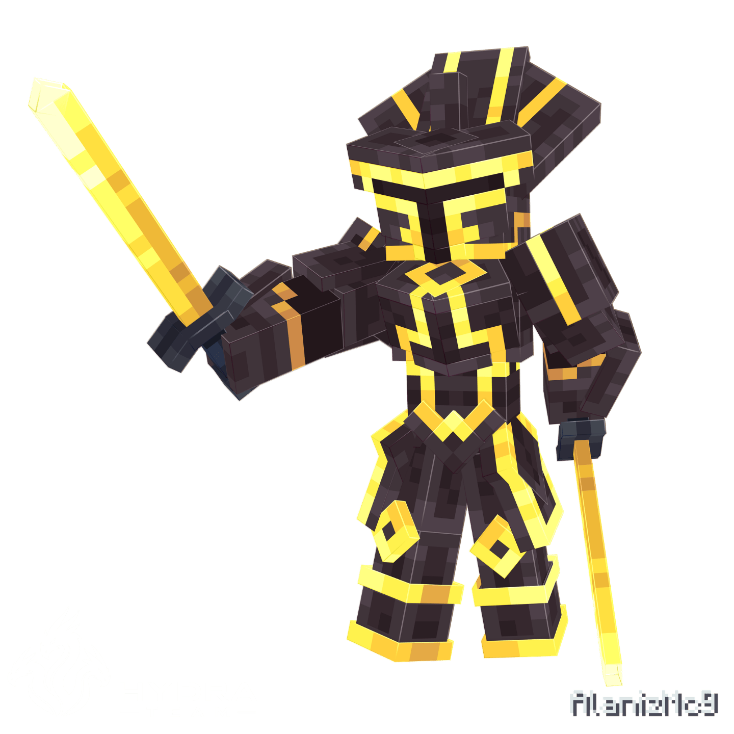 Obsidian Knight Minecraft showcase render