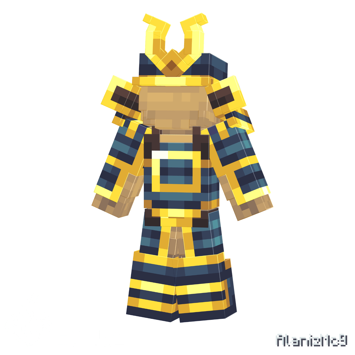 Samurai Armor Minecraft armor showcase render