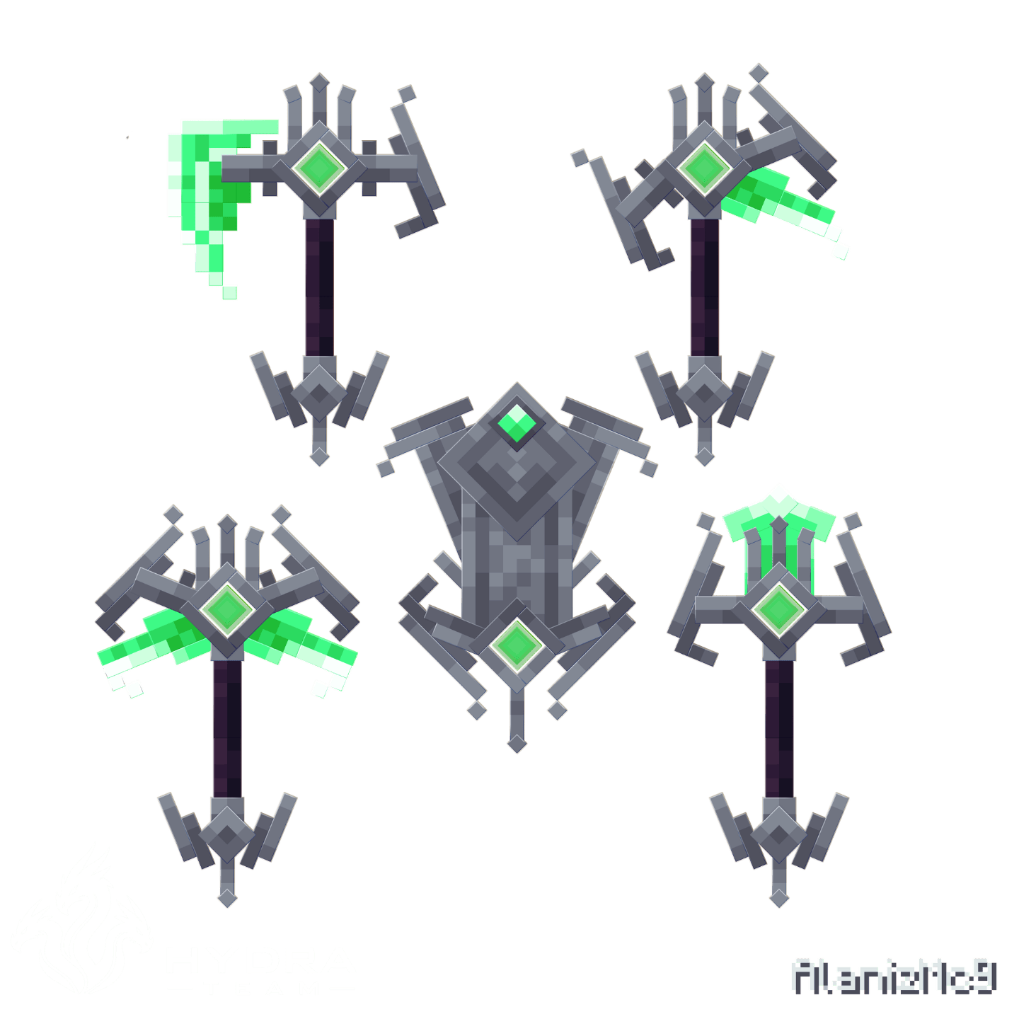 spectre tools Minecraft weapons showcase render