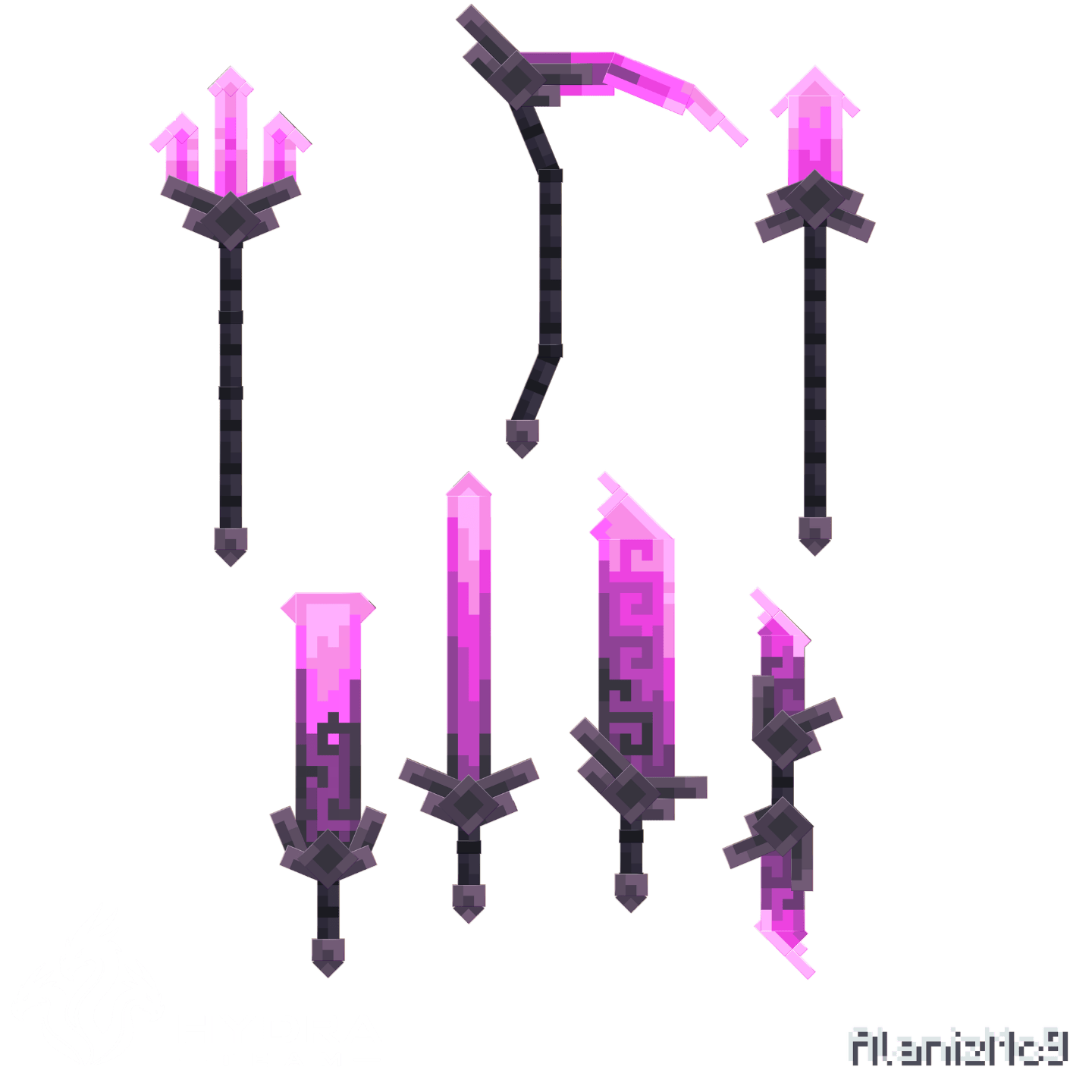 void_weapons.png Minecraft weapons showcase render