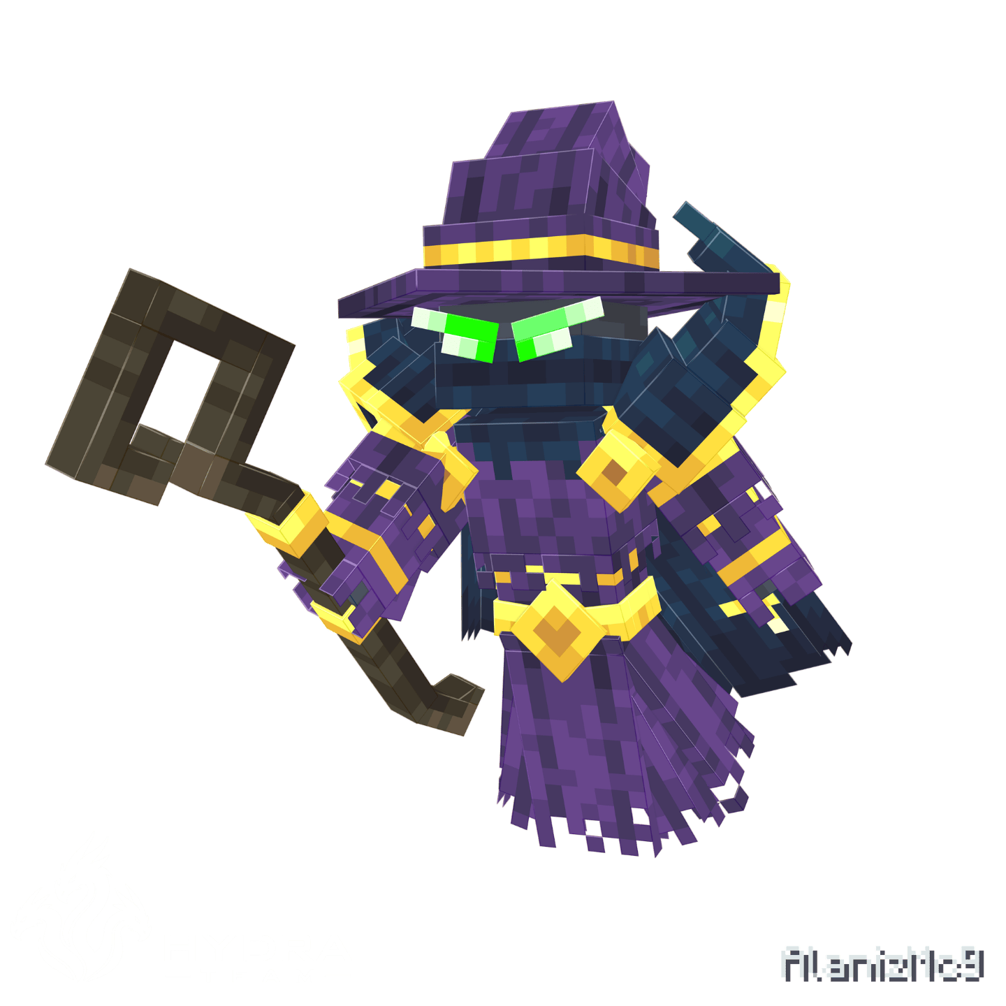 Voidscale Warlock Minecraft showcase render