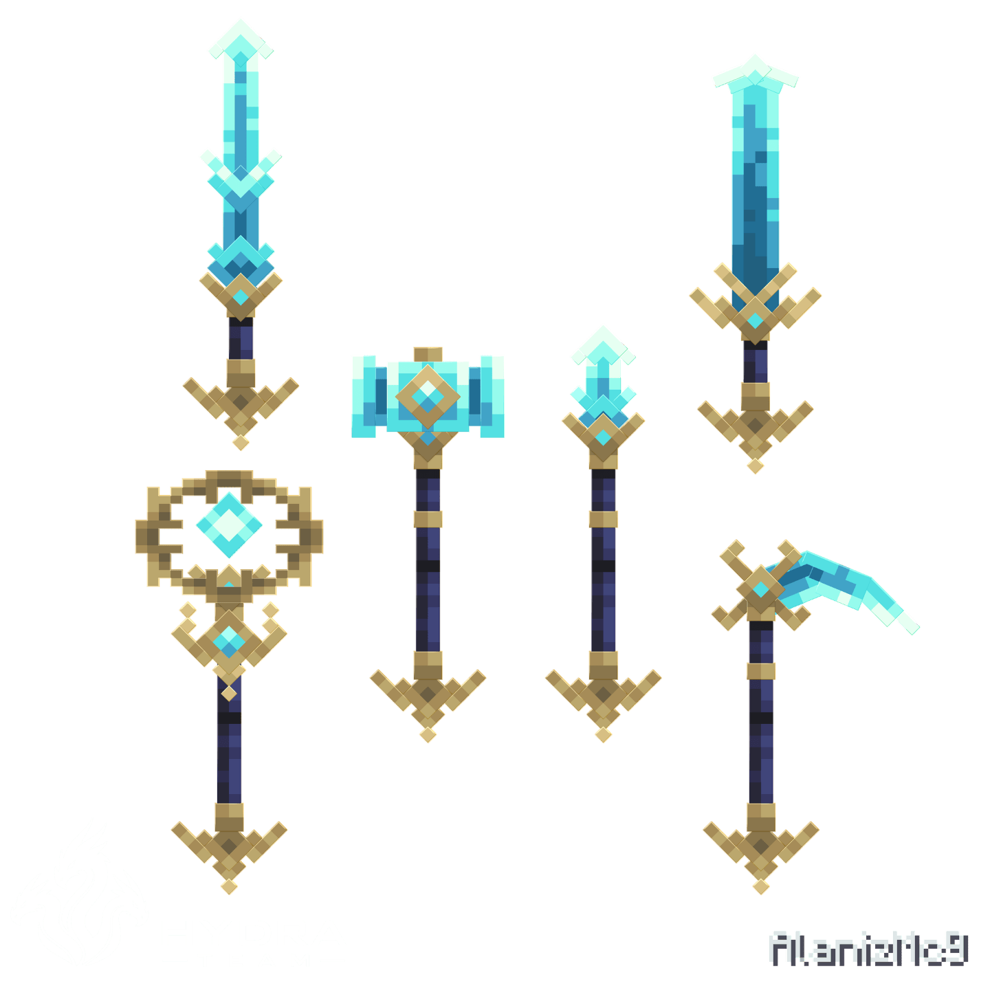 wizard_weapons Minecraft weapons showcase render